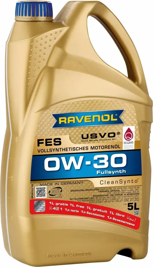 RAVENOL FES AKTION 4+1 /BMW LL-12 FE- DTFR 15D100- 229.61/   0W30 5L