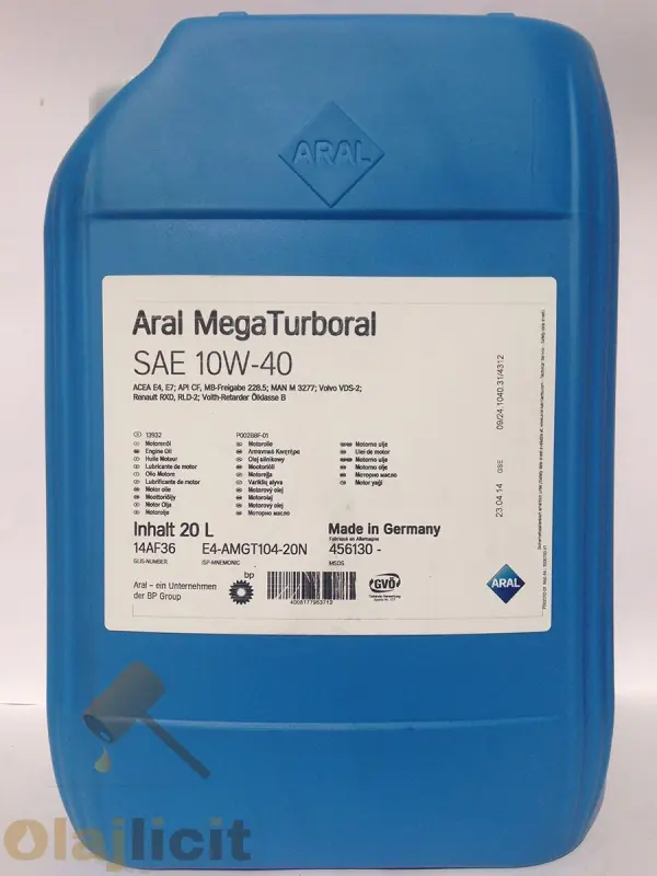 ARAL MEGA TURBORAL 10W40 20L