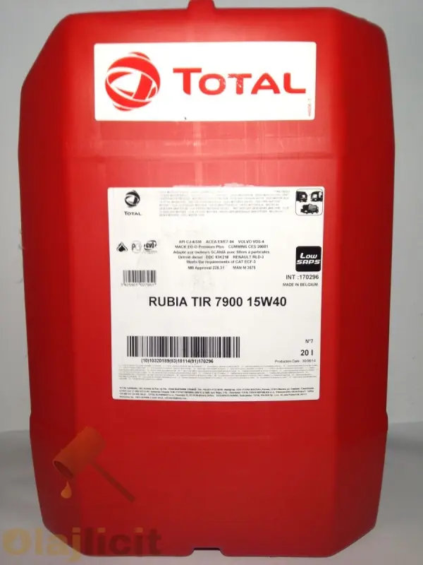 TOTAL RUBIA TIR 7900   15W40 20L